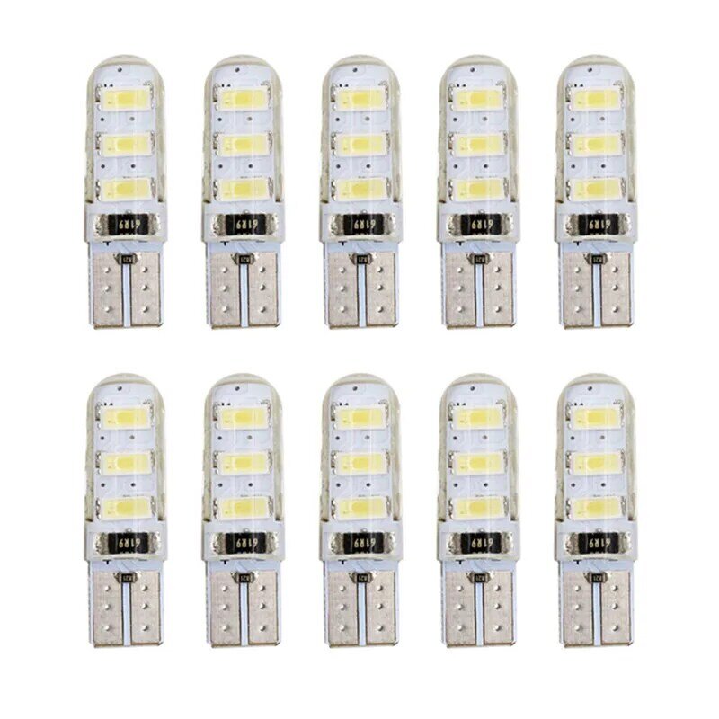 10 sztuk T10 SMD5730 6 diod LED LED światła wnętrza samochodu W5W Marker żarówka korzystając z łączy z boku klin parkowanie lampa canbus auto dla car styling DC12V