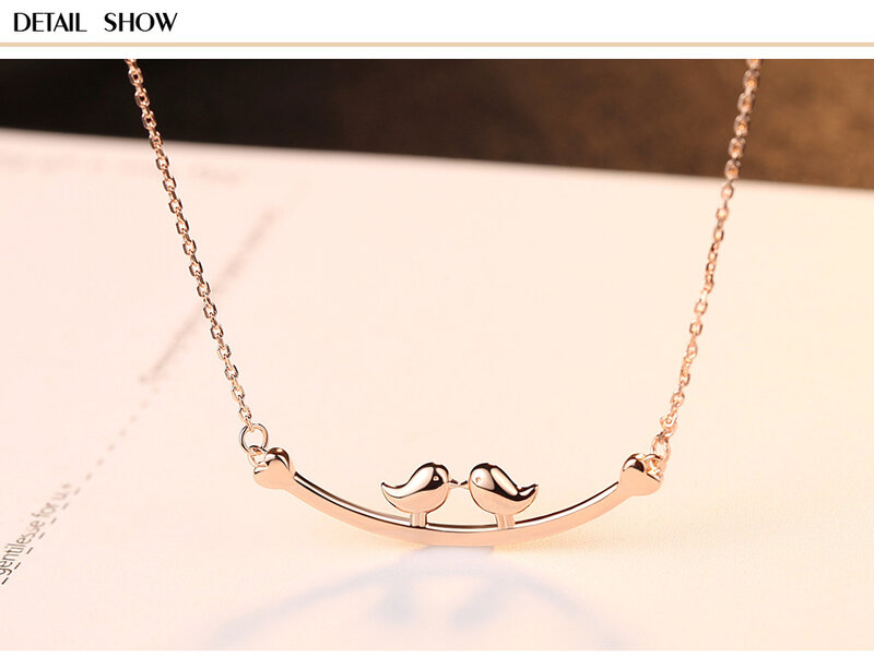 S925 collar de plata esterlina pájaro collar de moda cadena CSG01