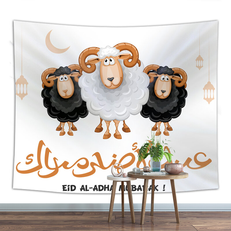 2019 musulmán Eid al-adha Hangbi Eid mubarak decoración Gulben Festival póster colgante Mural tapiz islámico decoración eid