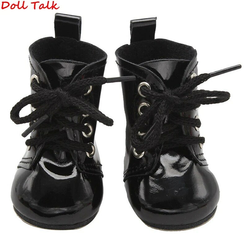 Doll Talk  Colors 1 Pair PU Leather Doll Boots For Dolls Short High Heel Booties Shoes For Multi-color Booties America Doll