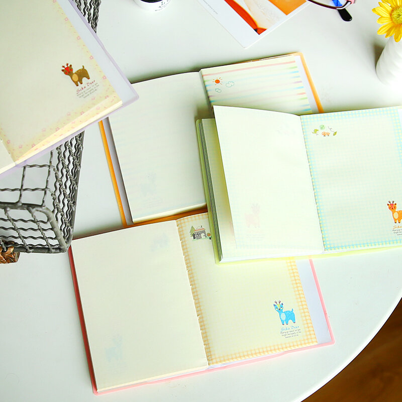 Креативный блокнот из Южной Кореи с мультяшным оленем, резиновая Обложка, блокнот, студенческие канцелярские принадлежности, подарки, портативный дневник, школьные и офисные принадлежности