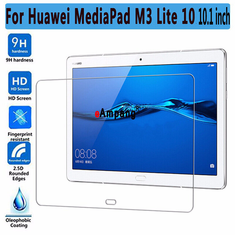 9H закаленное стекло для Huawei Mediapad M3 Lite 10 10,1 дюймов BAH-W09 BAH-AL00 Защита экрана для Huawei M3Lite10 стеклянная пленка 2.5D