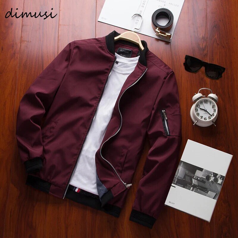 DIMUSI Men's Bomber Jacket Man Casual Streetwear Hip Hop Zipper Coats Fashion Men Baseball Uniform Aviator Jackets Clothing 9XL