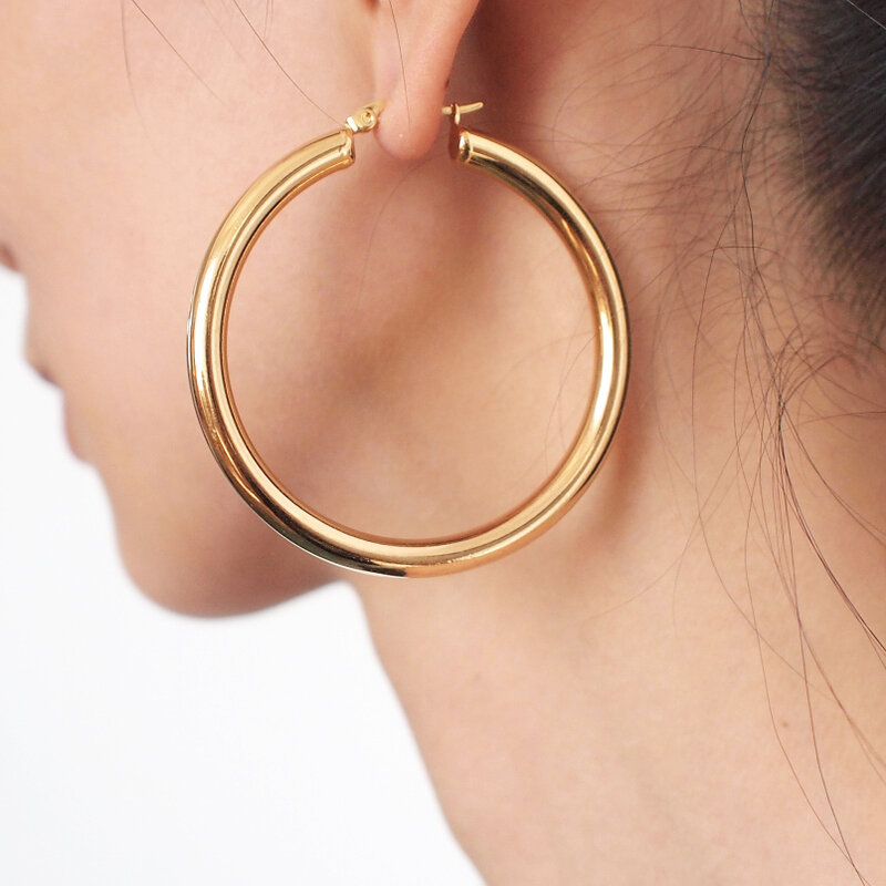 MANILAI – boucles d'oreilles larges en acier inoxydable pour femmes, boucles d'oreilles Punk, bijoux de mode, diamètre 55mm