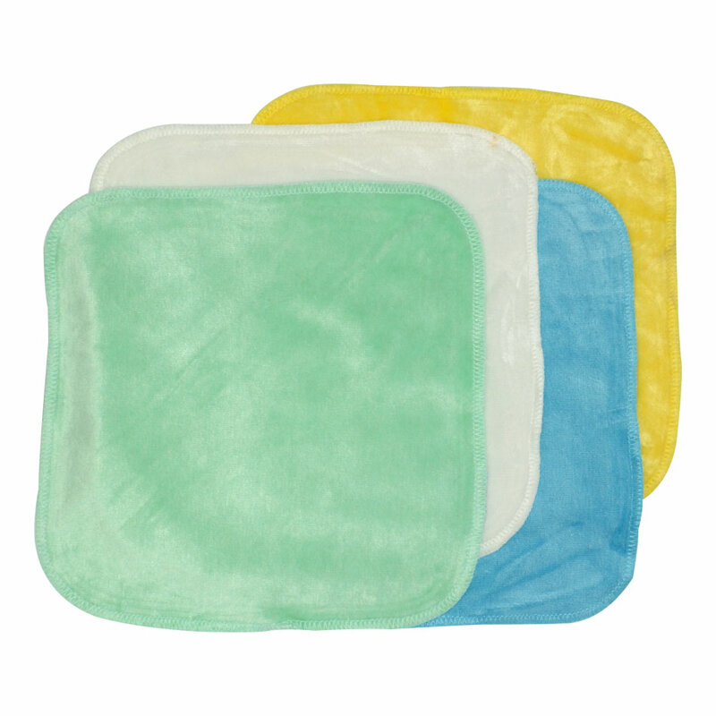 Miababy-Pano de lavagem reutilizável do bebê, super macio para sensível sensível, veludo de bambu, 21x21cm, 4 peças por lote