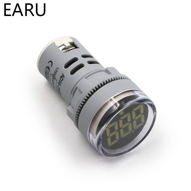 Mini voltímetro Digital redondo de 22mm, medidor de voltaje de CA 12-500V, Monitor de potencia, indicador LED, pantalla de luz de lámpara piloto, bricolaje