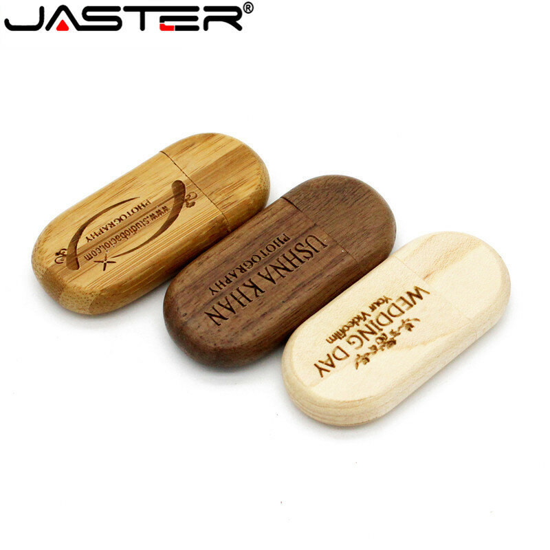 JASTER (무료 사용자 정의 로고) 메이플 우드 Usb 플래시 드라이브 Pendrive 4gb 8gb 16gb 32gb 펜 드라이브, 64gb Wediing 개인 선물