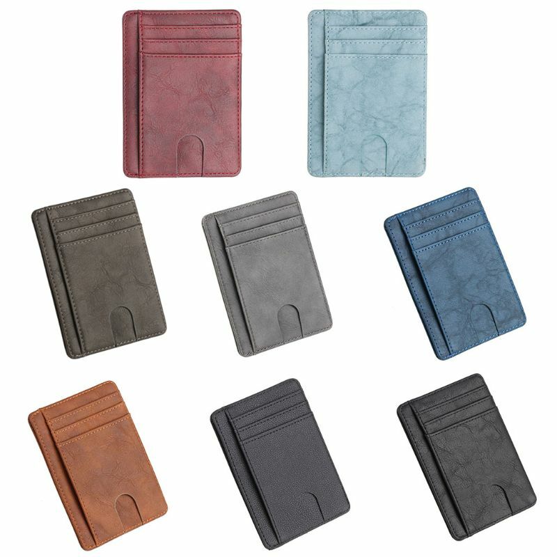 THINKTHENDO sottile RFID blocco portafoglio in pelle porta carte di credito porta carte di credito borsa per uomo donna 2020 Fashion Bag 11.5x8x0.5cm