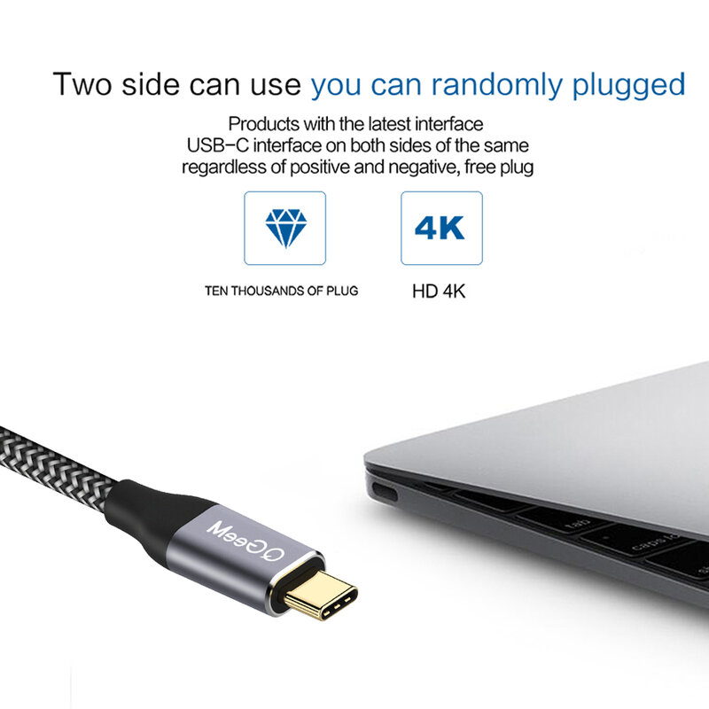 QGeeM USB tipo C a HDMI Cable 4 tipo K C HDMI Thunderbolt 3 Convertidor para MacBook Huawei Mate 30 USB-C HDMI adaptador USB tipo C a HDMI
