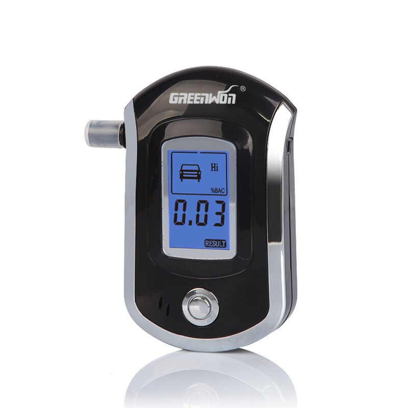 GREENWON 디지털 숨을 알코올 테스터 음주 측정기 AT6000 알코올 숨을 테스터 breathalzyer 잠금 상자 에틸 알코올 감지기