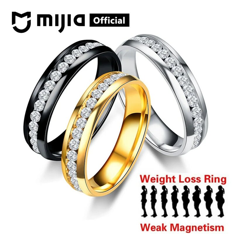 Xiaomi Mijia Magnetic Therapy Weight Loss Ring Stainless Steel String Healthcare Slimming Jewelry Magnetic Ring Women Men Gift