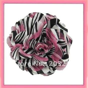 Commercio all'ingrosso-7 colori per il vostro scelgono 3 ''zebra maglia del Raso di seta fiori FreeShipping