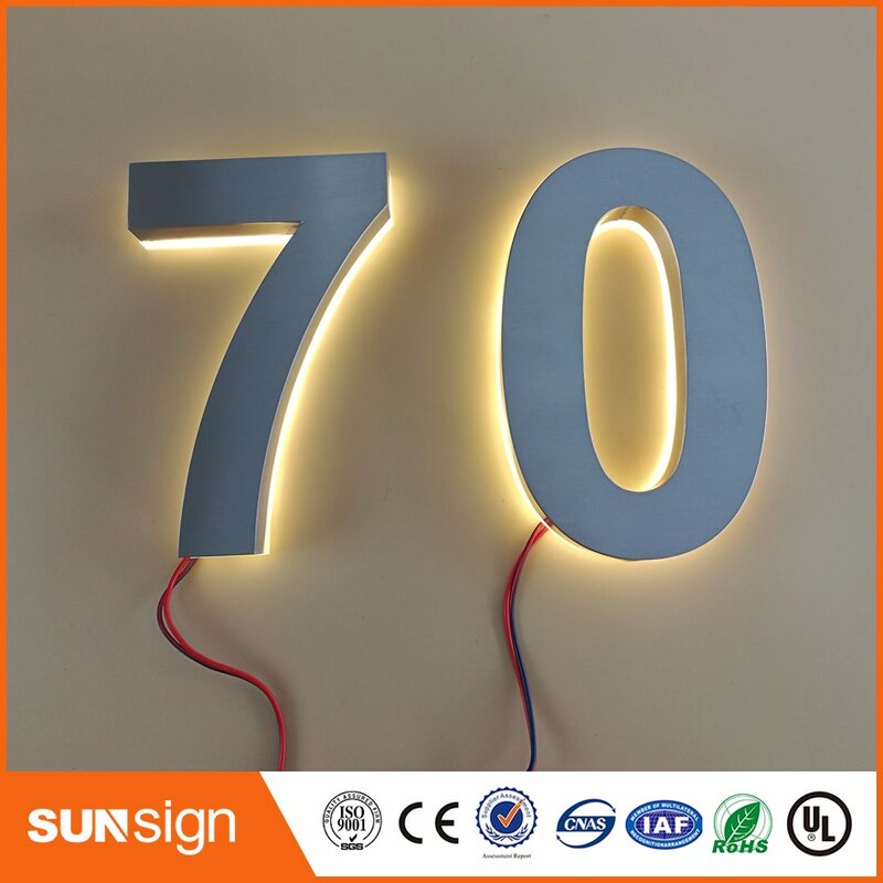 H 25cm personalizado solar apartamento número luz casa número