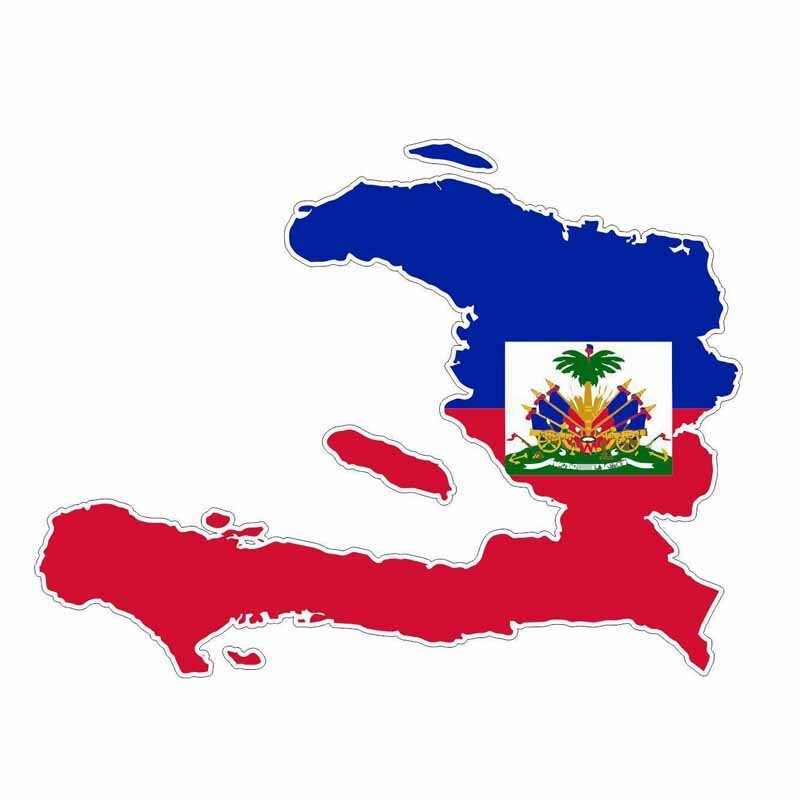 YJZT 15,8 CM * 12CM divertida Bandera de Haiti Car Styling Map Decal PVC Car Sticker 6-1190