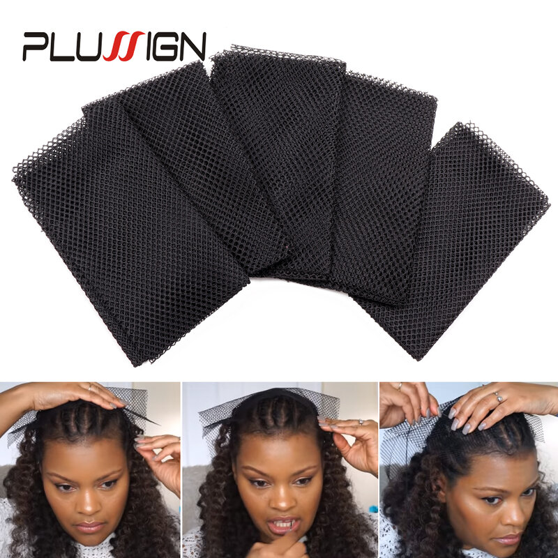Сетка для плетения волос из дышащей ткани большого размера, черная сетка из полиэстера с большим отверстием