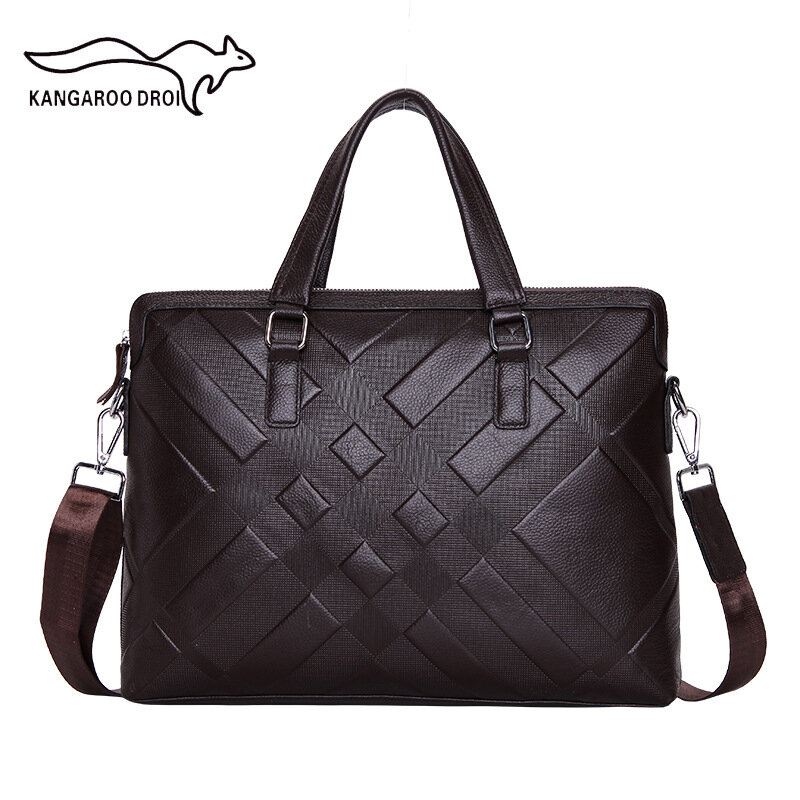 Мужской деловой портфель из натуральной кожи, новый дизайн, мужская сумка через плечо, Повседневная сумка-мессенджер, сумка для ноутбука, дорожная сумка