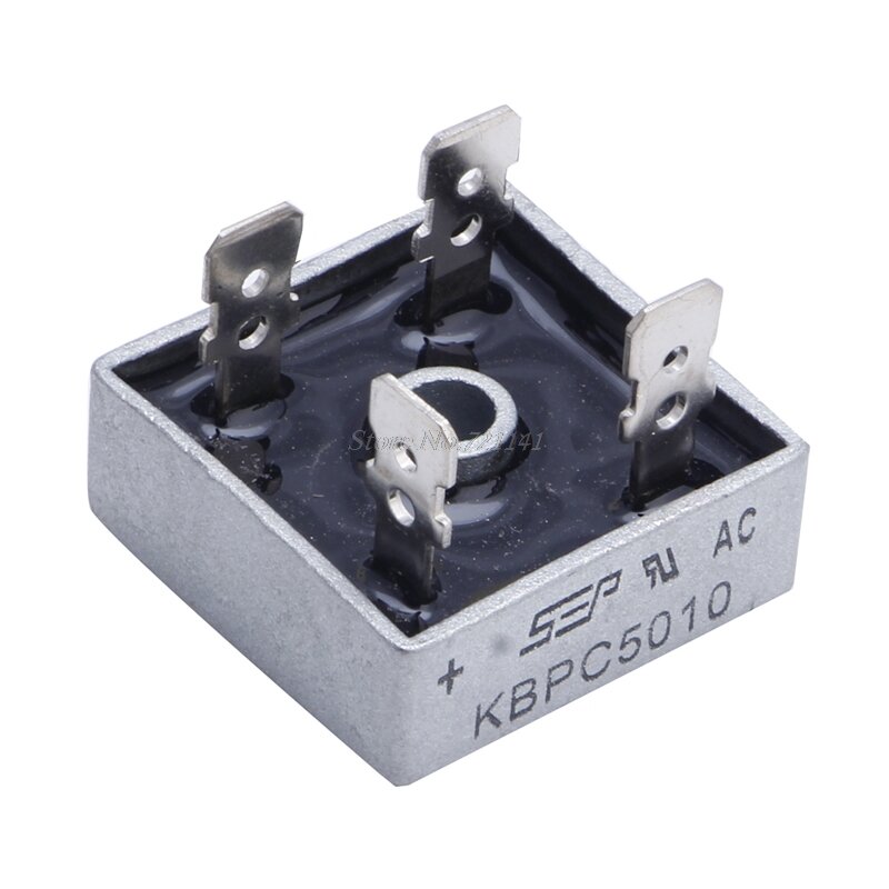 5Pcs 50A KBPC5010 1000V Metal Case Single Fasen Diode Brug Gelijkrichter Dropship