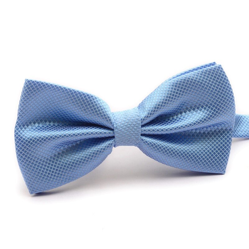 HOOYI Blue Bow Ties for Men Cravate Butterfly Wedding Party Polyester Solid color Bowtie Neck Tie