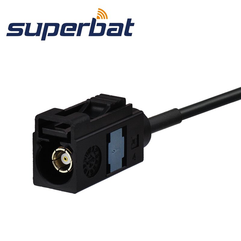 Superbat Balck Fakra "Một Jack Cắm Để Nữ Pigtail Cable RG174 15Cm RF Cáp Đồng Trục