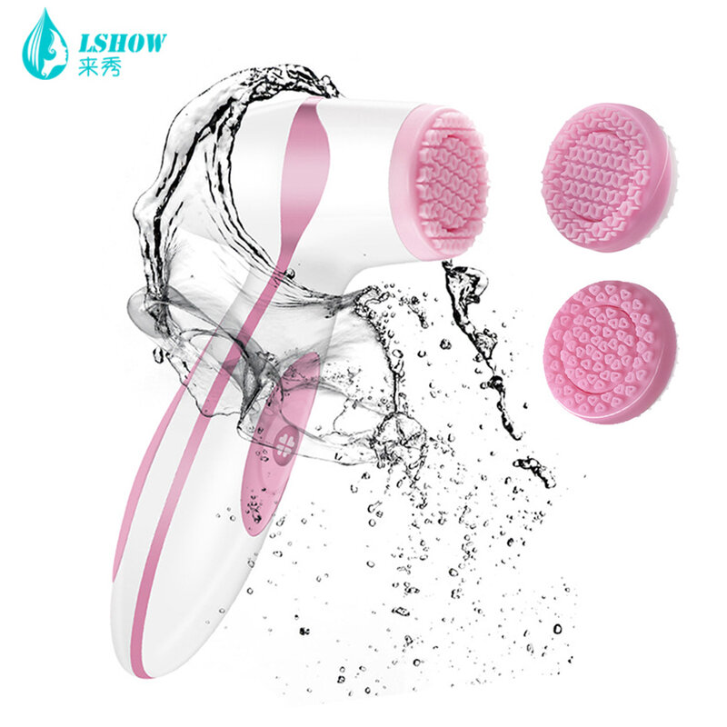 Facial Cleansing Brush Galvanic Spa Blackhead Remover Skin Care Tool Face Lifting Electric Facial Massager Silicone Face Brush