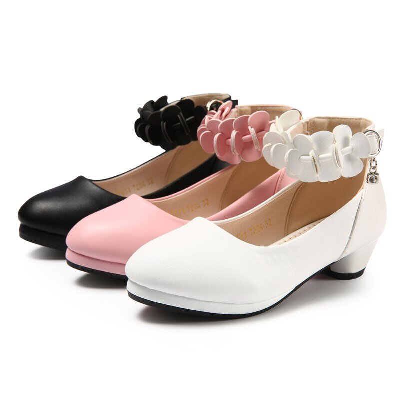 2019 обувь принцессы для девочек на весну-осень, маленькие туфли на высоком каблуке для девочек, тонкие туфли для студентов, детская обувь для ...