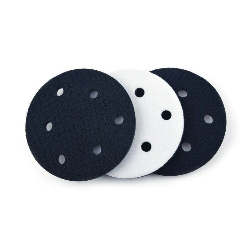 Soft Sponge Pad 2Pcs 5 Inch 125mm 6-Hole Interface Pad for Sanding Pads and Hook & Loop Sanding Discs Polishing Pad Protection