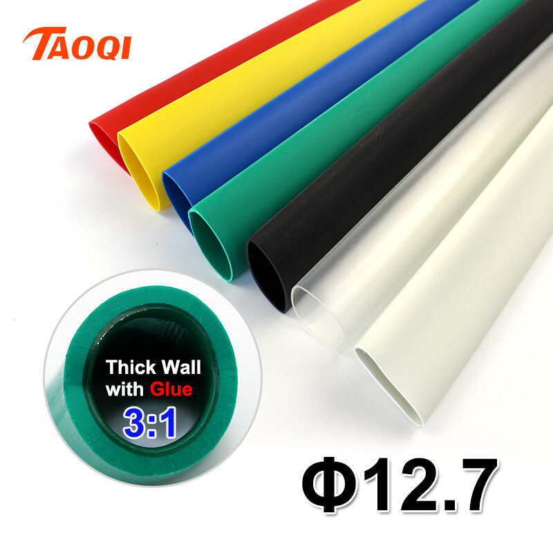 Tubo termo revestido com adesivo, 1.22m, autocolante, taxa de 3:1, tubo de parede dupla, com cola, à prova d'água, kit de cabo