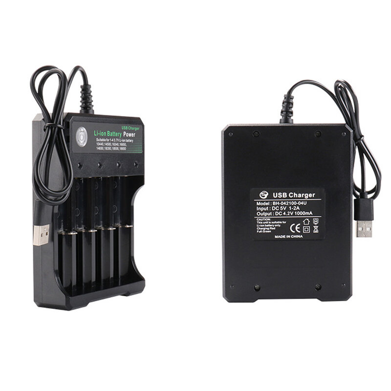 3.7V Li-ion Battery Charger 10440 14500 16340 16650 14650 18350 18500 18650 AA/AAA Smart Charger USB Independent Charging
