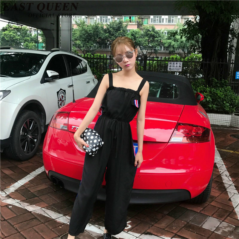 Baru Kedatangan Jumpsuit Wanita Musim Panas 2018 Baru Korea Celana Kodok Sisi Striped Pergelangan Kaki Panjang Jumpsuit Wanita Elegan NN0611 YQ