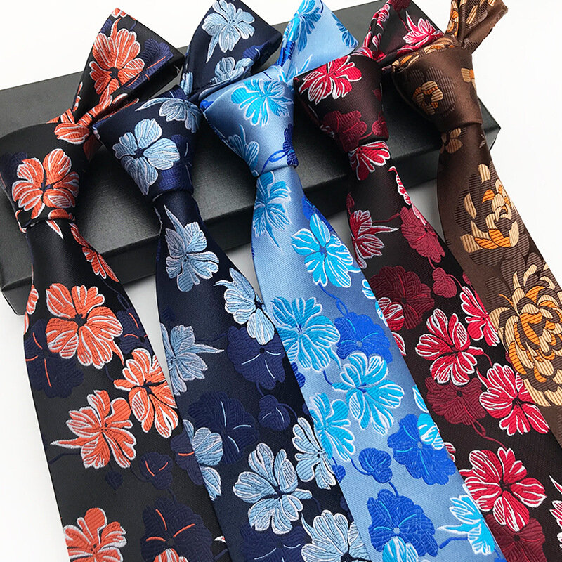 Cravate Paisley en soie pour hommes, décontractée, Design grande fleur, fête de mariage
