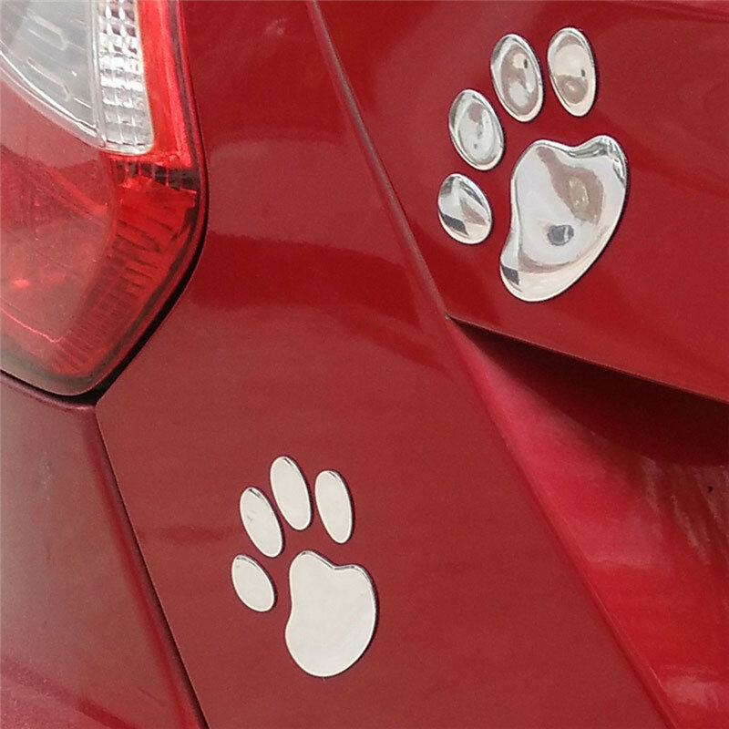 Stiker Mobil PVC Tapak Kaki Kaki Anjing 3D Dekor Motor Otomatis Gaya Mobil Stiker Cetak Kaki Hewan Kucing Anjing Beruang