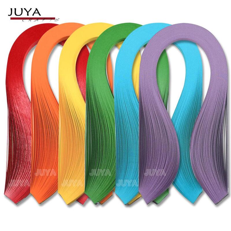 JUYA 종이 퀼링 60 단일 색상, 색상 선택 가능, 길이 390mm, 너비 2/3/5/7/10mm, 스트립 100 개/팩 DIY 종이 공예