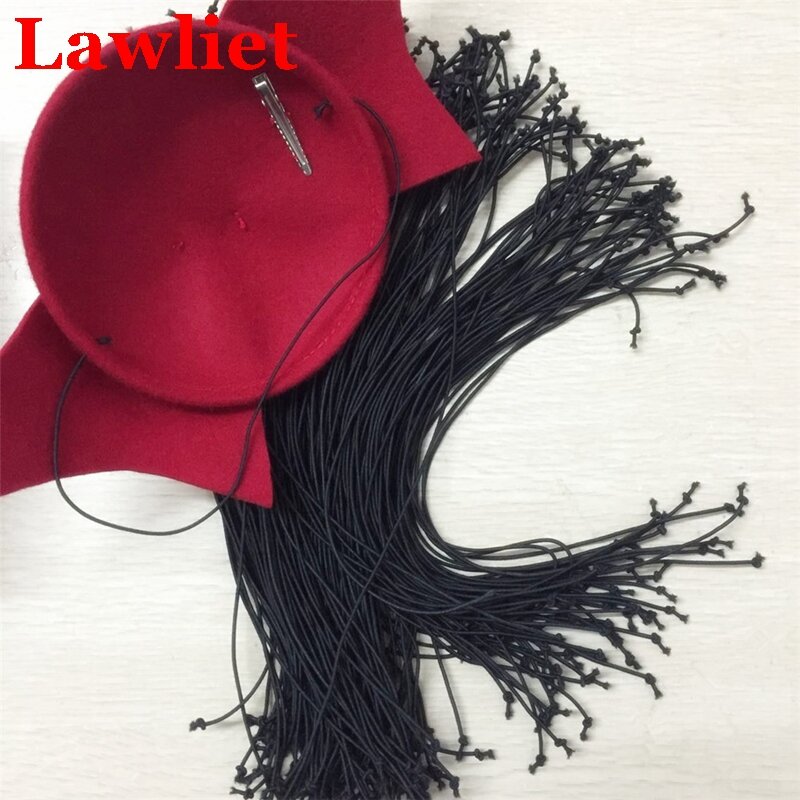 Corde élastique professionnelle noire pour chapeau, toutes sortes de matériaux d'artisanat, qualité supérieure, 20 pièces/lot, B104