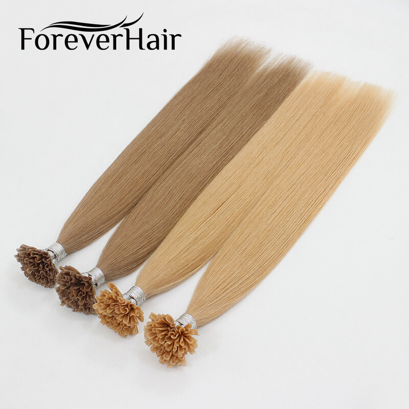 FOREVER HAIR 0.8 g/s 16 "18" 20 "Remy Capsule estensione dei capelli umani con cheratina Fusion capelli colorati 100 s/pacco DHL spedizione veloce
