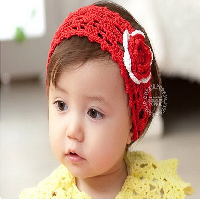 Hooyi Floral Embroidery Baby Girls Hairbands Princess Headband Children Hair Band Headwear Crochet Newborn Accessories H28