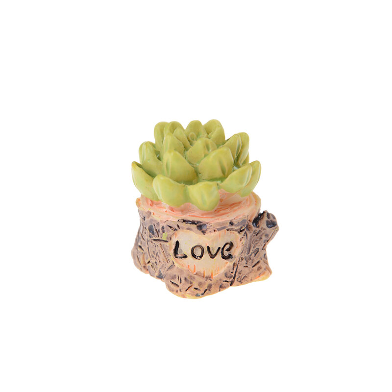 Plante verte Miniature bonsaï pour maison de poupée, plantes succulentes, ornement, Pot, féerique, décoration de maison