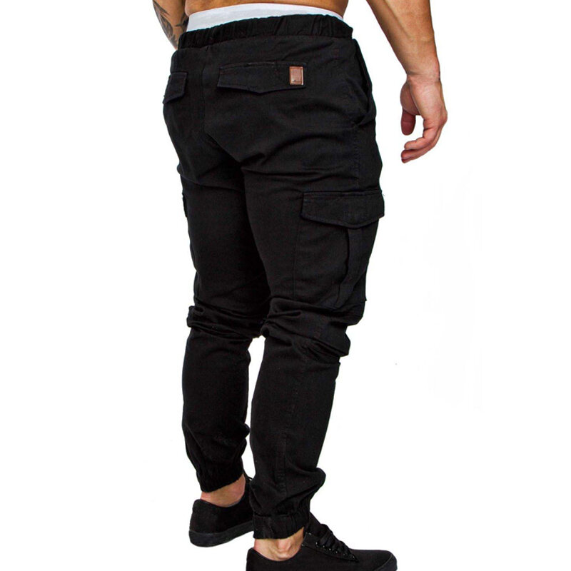 Pantalones informales de longitud completa para hombre, ropa de calle sólida, de talla grande, con bolsillos de M-4XL, cómodos, para correr, novedad de 2021