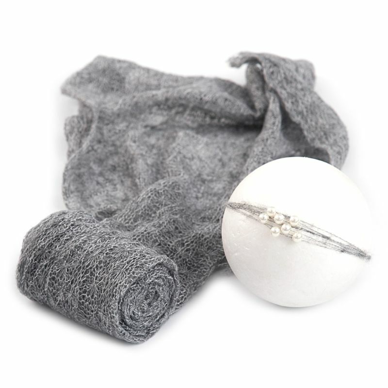 2 Teile/satz Baby Fotografie Requisiten Decke Wraps Stretch Knit Wrap Foto Neugeborenen Tuch Zubehör Kopfschmuck haar zubehör