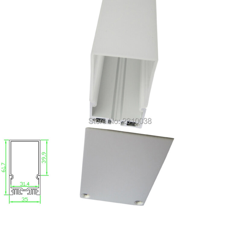 Perfil de iluminación led para oficina, canal de perfil de aluminio para lámpara de suspensión, 40 mm de profundidad, tamaño U, 30X2M