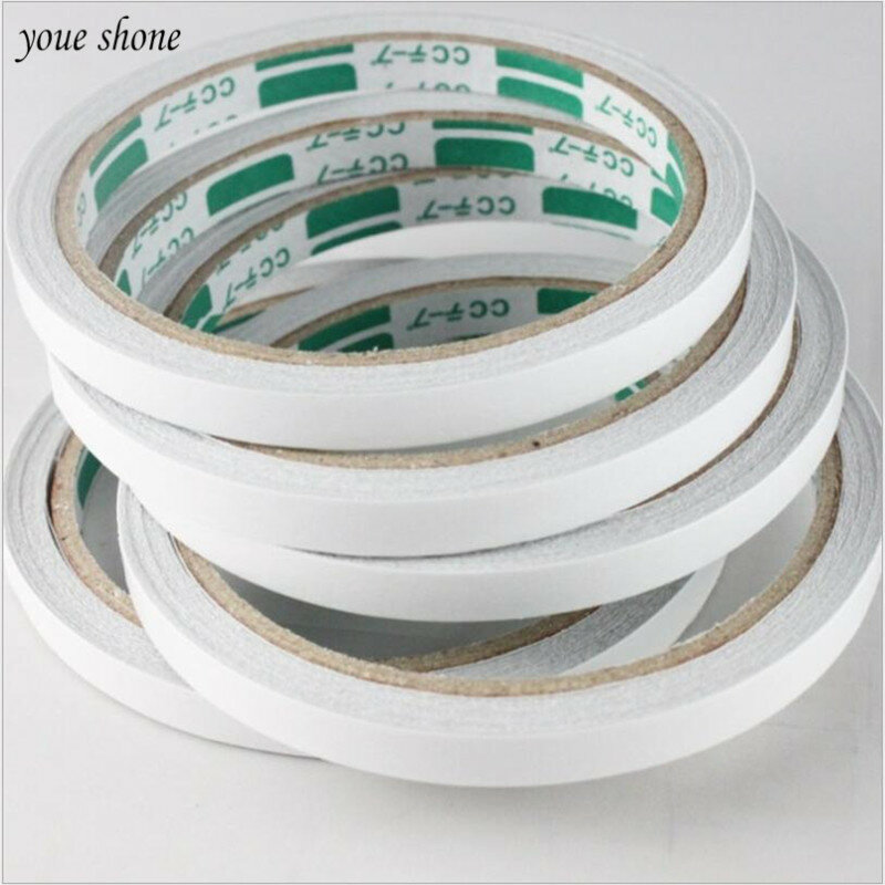 1Pcs Slim Strong Adhesion Double Sided Sticky Tape White Powerful Double Faced Adhesive Stationery For Office School 0.8CM*12M