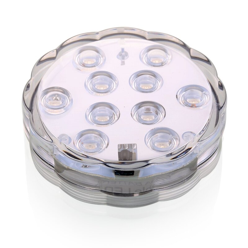 リモコン付き水中LEDプールライト,1x10,マルチカラー,防水ベース付き,結婚式の装飾用の明るい電球