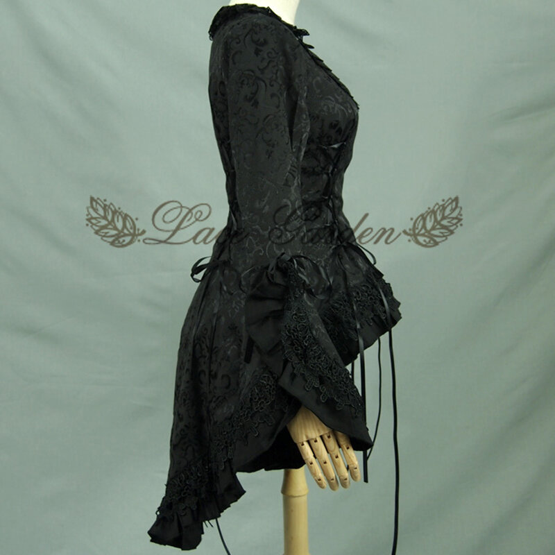 봄 여성 러플 자수 셔츠 빈티지 빅토리아 스왈로우 테일 자켓, 숙녀 고딕 블라우스 로리타 의상