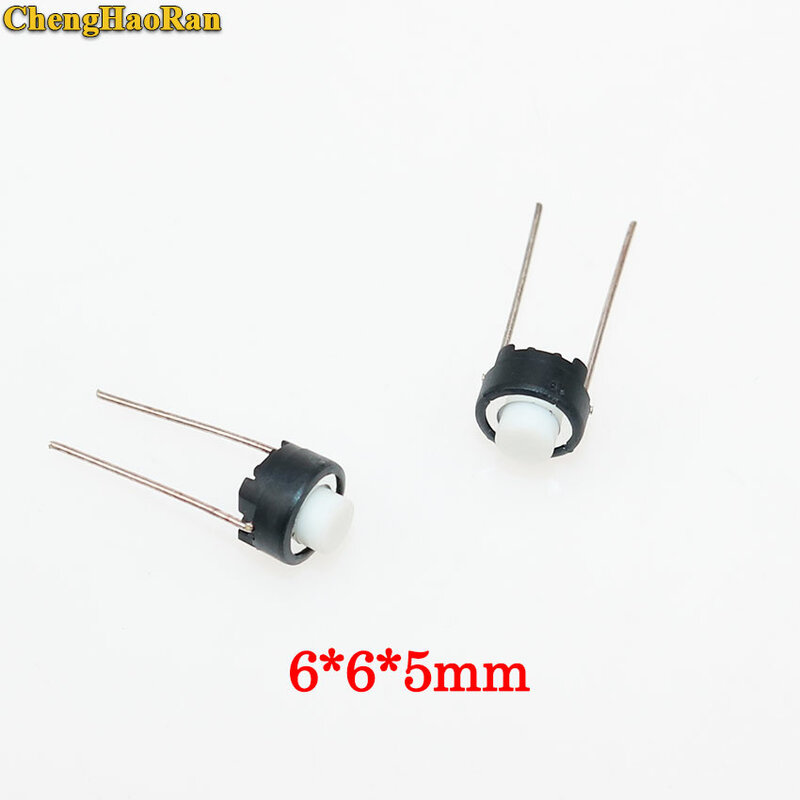ChengHaoRan 1pcs Touch switch button 6*6*5mm DIP 6X6X5 mm Tactile Tact Push Button Micro Switch Momentary for A-L-P-S white