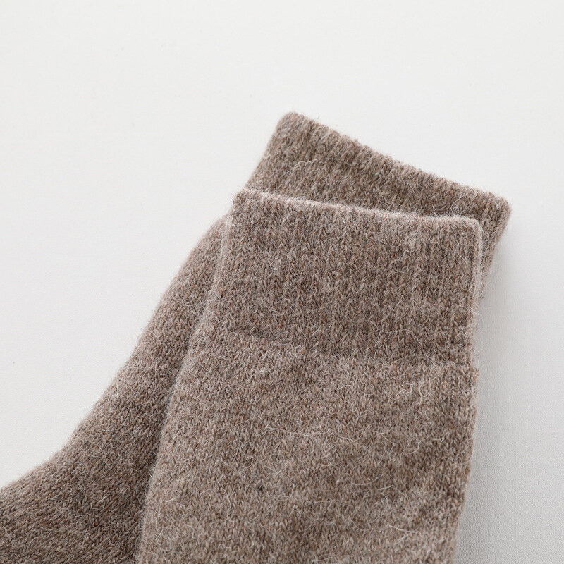 Calcetines supergruesos de lana merina para mujer, medias cálidas de lana de conejo contra la nieve fría, calcetines divertidos y felices de invierno, Rusia