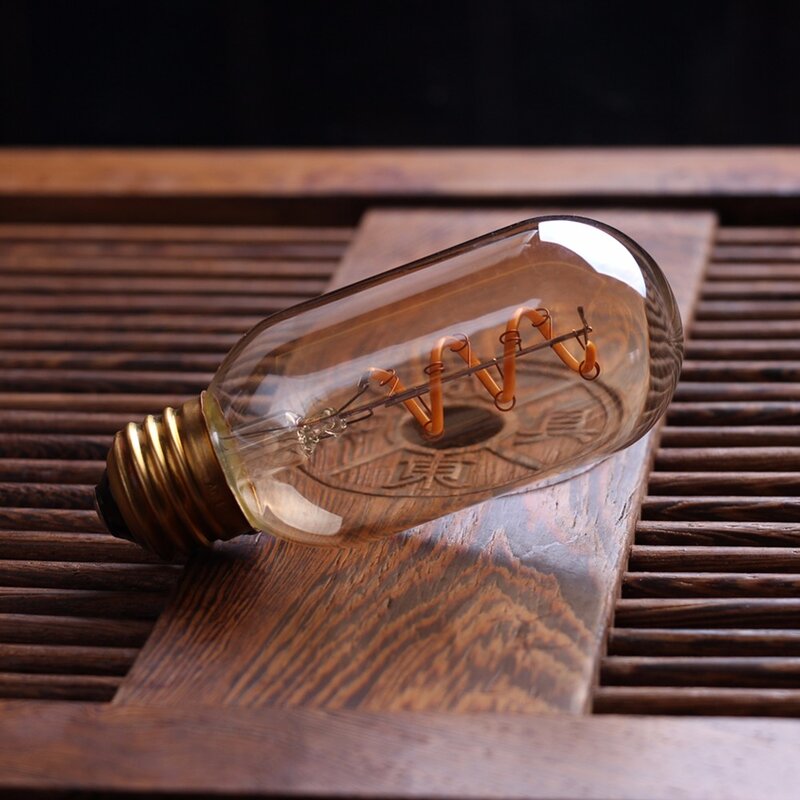 Диммируемая светодиодсветодиодный лампа Эдисона в стиле ретро, E27, 3 Вт, с золотой спиральной нитью ST64 G125, ампульная светодиодсветодиодный лампа накаливания, люстра, декоративное освещение