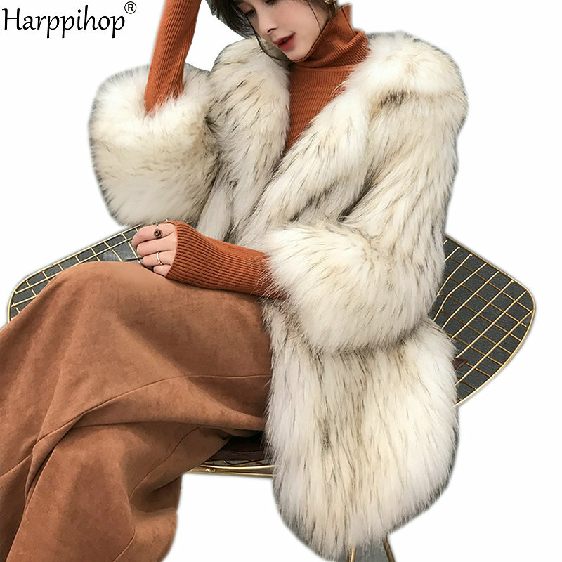 2019 Musim Gugur Alam Bulu Mantel Jaket Raccoon Bulu Mantel Rajutan Musim Dingin Wanita Bulu Fashion Bulu Rakun Medium Panjang Bagian Mantel