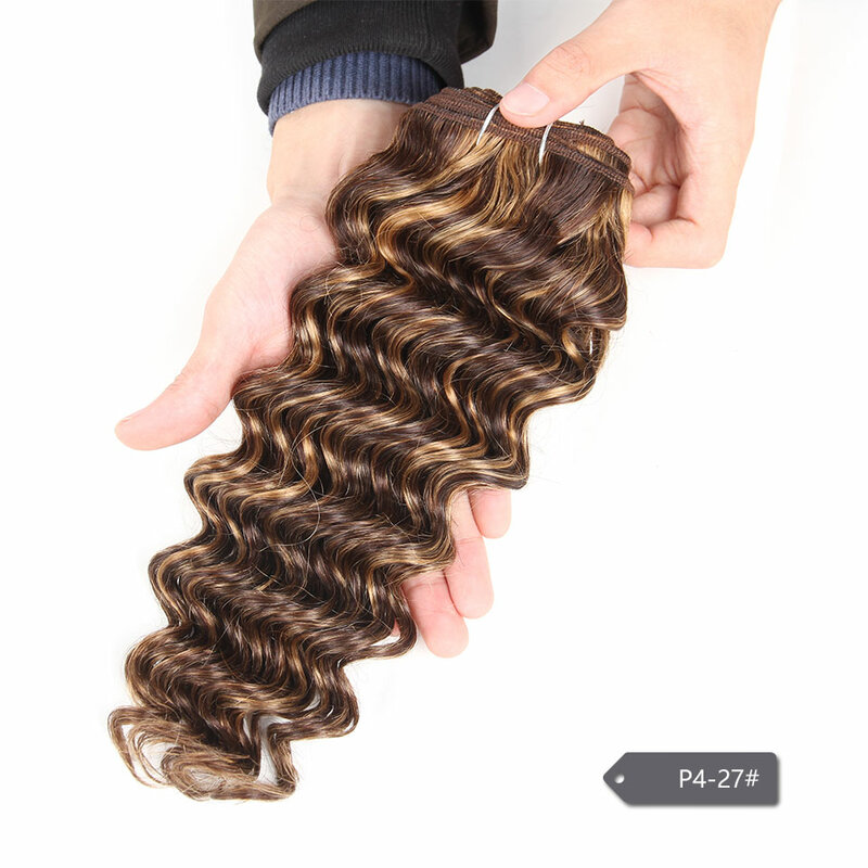 Sleek Haar 1 Stück Nur Brasilianische Tiefe Welle Bundles Natürliche Farbe Menschliches Haar Weben Deal P1B/30 P4/27 Remy Haar Verlängerung