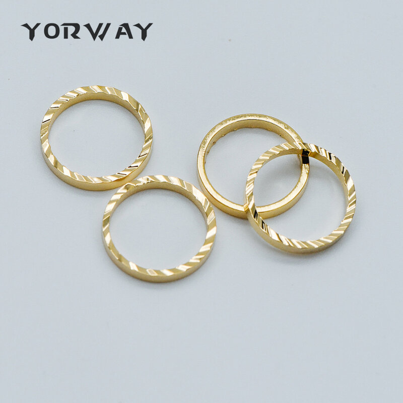 10 sztuk/partia złoty okrągły Link Charms 15mm, pozłacane mosiądz pierścień pętle, geometryczne Hoop koło złącze zawieszki (GB-351)
