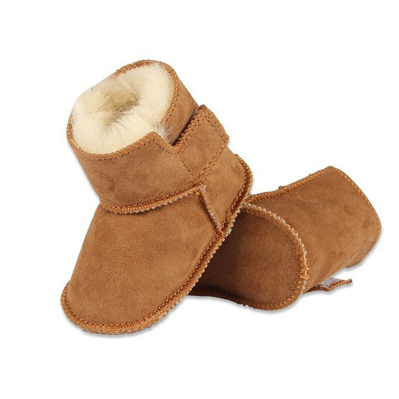 Botines de piel sintética para bebé recién nacido, botas cálidas para primeros pasos, zapatos para niños y niñas, suela suave, Invierno