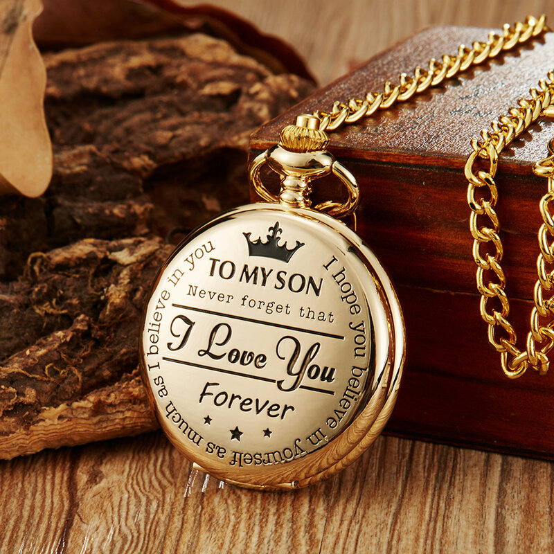 Quartz Pocket Chain Watch To My Son THE GREATEST DAD Necklace Watches For Men Children's Day Kids Gift